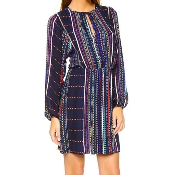 Parker Hammock Long Sleeve Silk Dress in Hedra Print Size Small - Picture 3 of 15